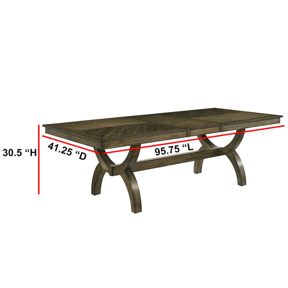 7pc wood dining set with extendable table. Picture 2