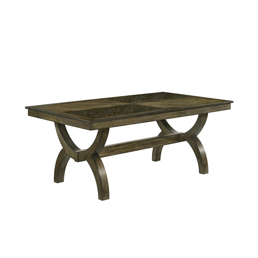 Wood dining table in antique brown. Picture 1