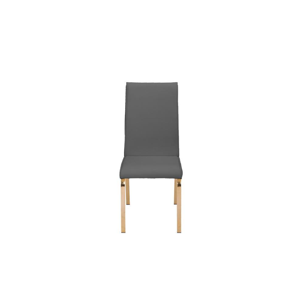 Dark Gray Faux Leather Dining Chairs, Set of 2. Picture 2