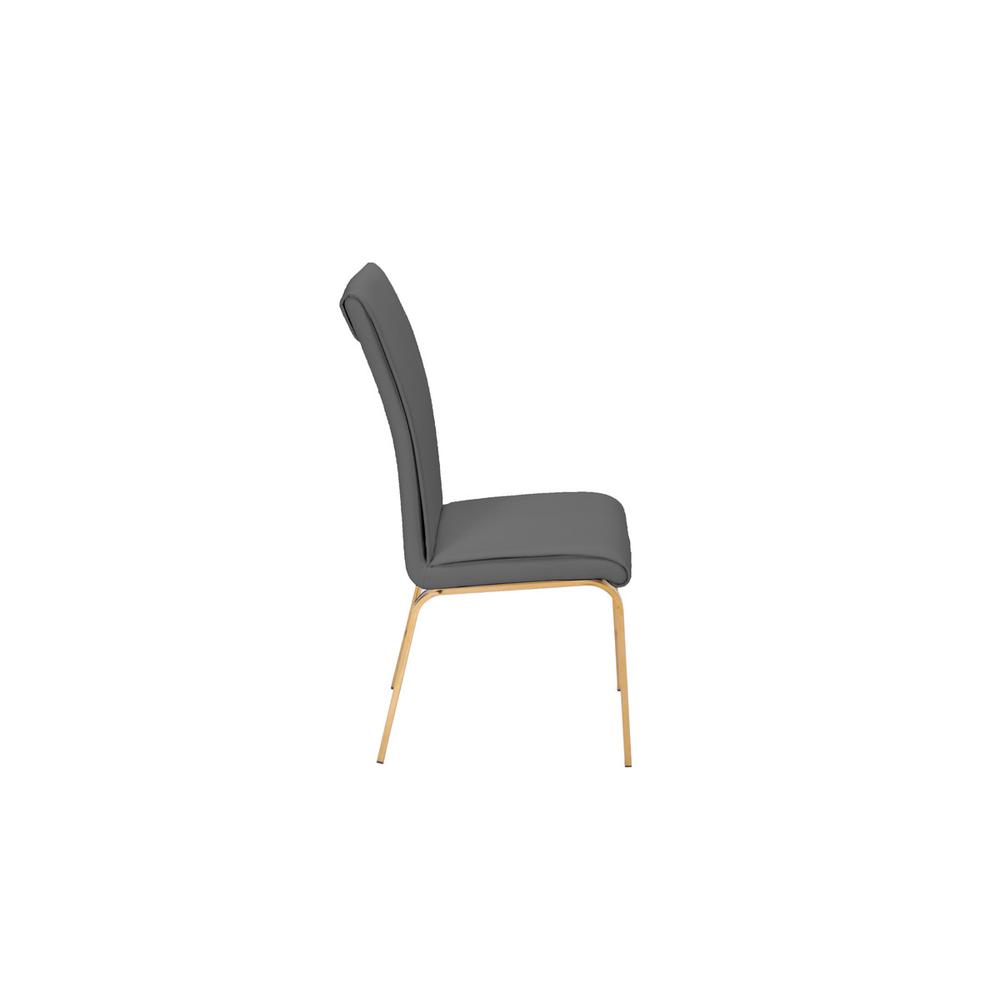 Dark Gray Faux Leather Dining Chairs, Set of 2. Picture 3
