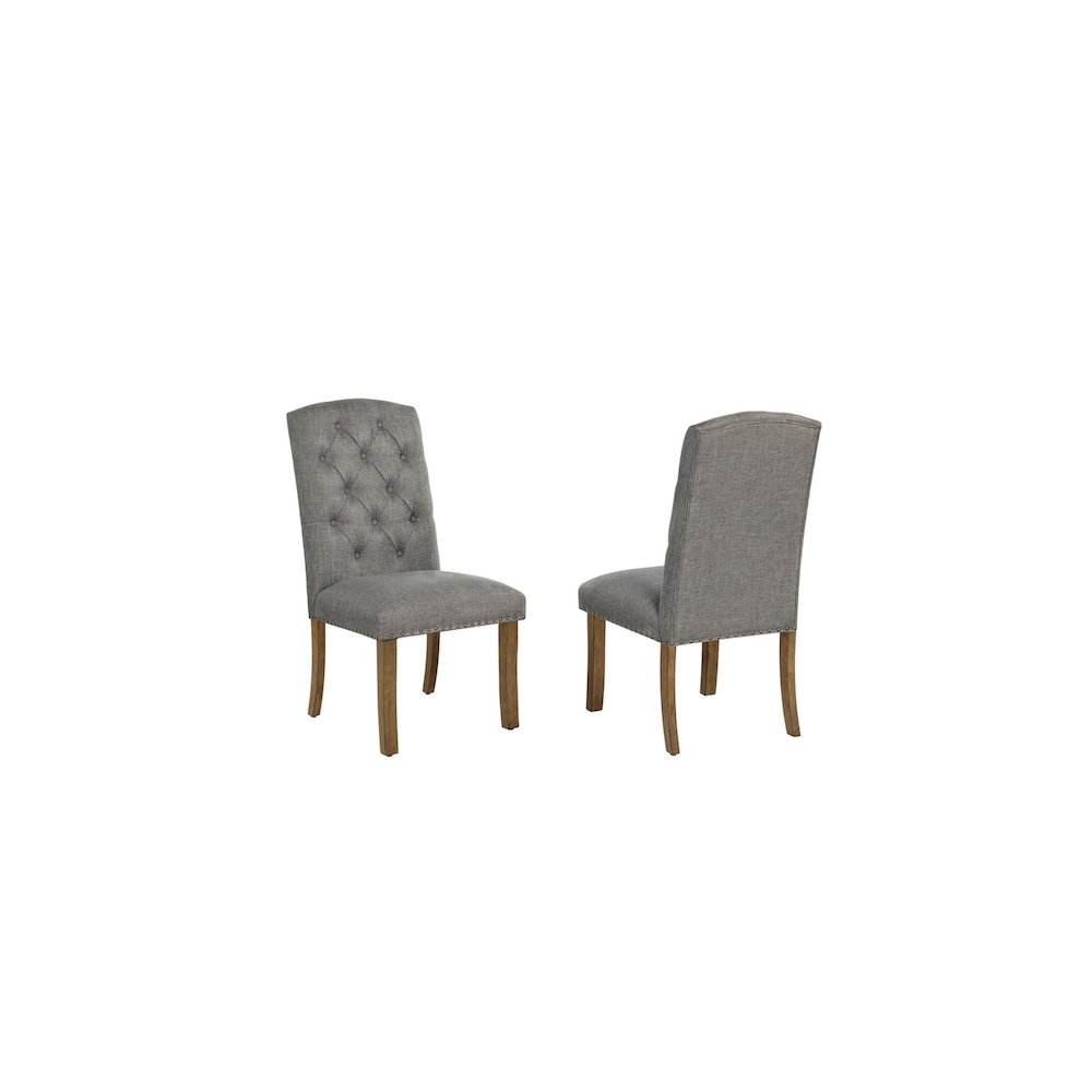 Dark Grey Dining Chair With Linen Fabric (Set Of 2). Picture 1