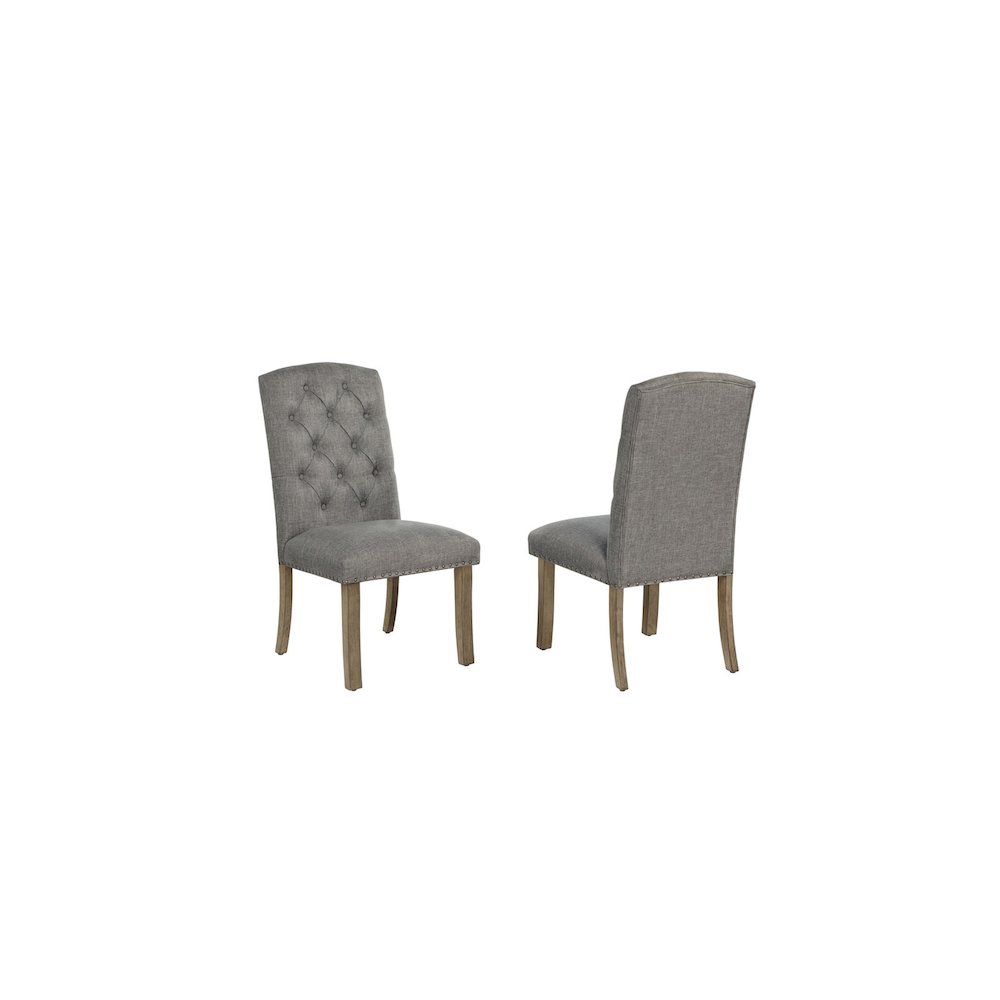 Dark Grey Dining Chair With Linen Fabric. Picture 1