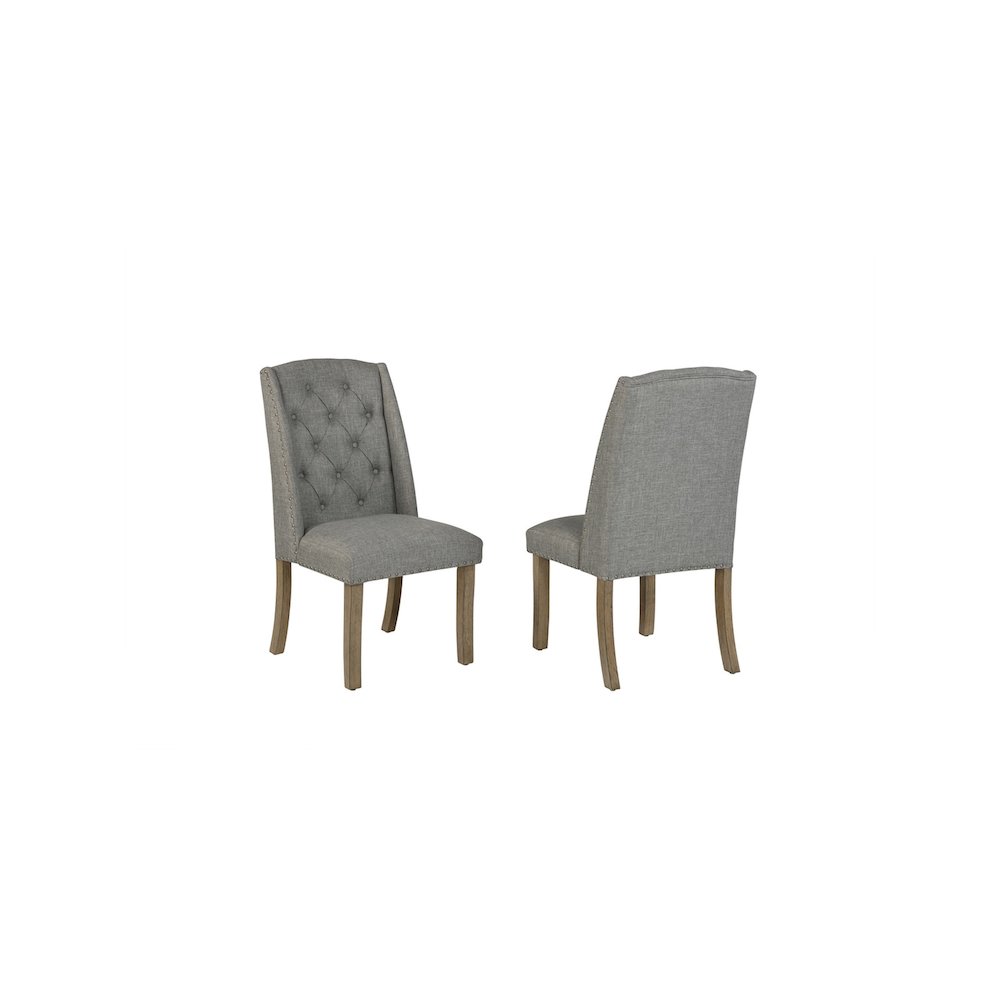Dark Grey Dining Chair With Linen Fabric. Picture 1