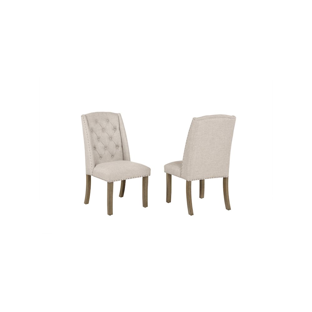 Beige Dining Chair With Linen Fabric. Picture 1