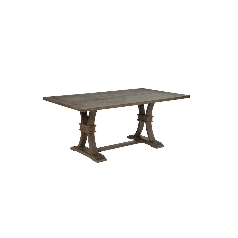 Traditional Wood Dining Table In Rustic Grey. Picture 1