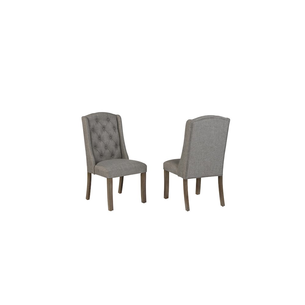 Dark Grey Dining Chairs Wood Legs. Picture 1