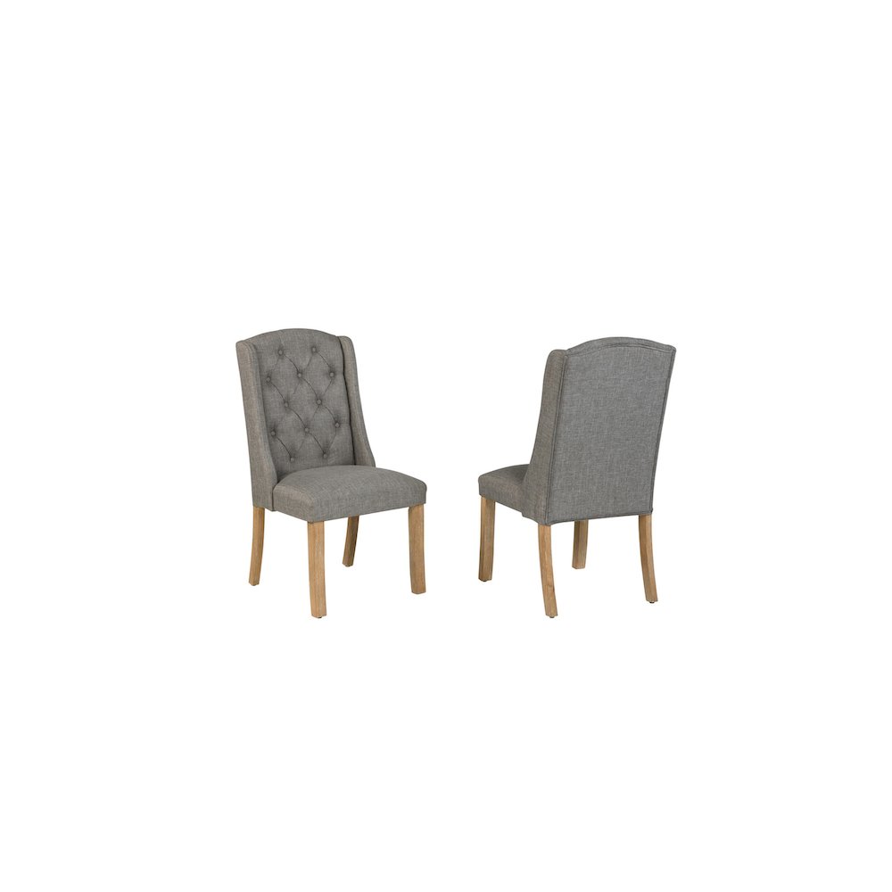 Dark Grey Dining Chairs Wood Legs. Picture 1