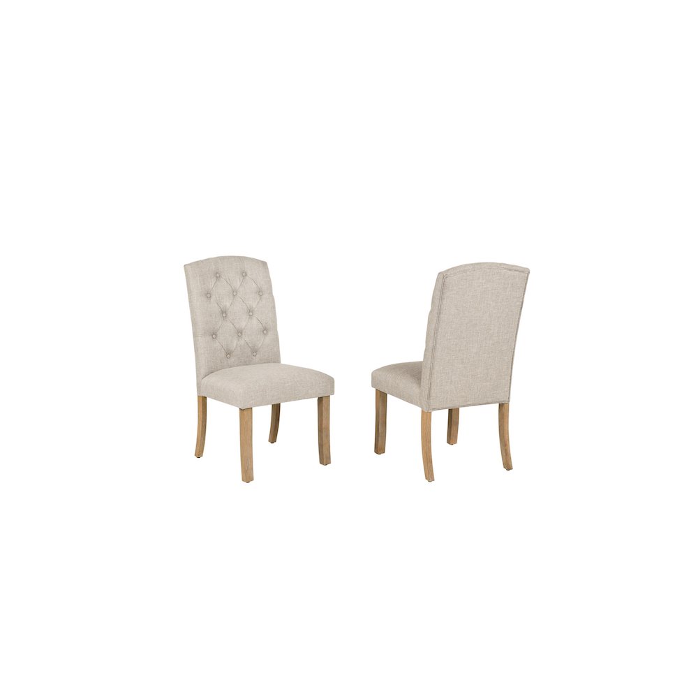 Beige Dining Chairs Wood Legs In Beige Color. Picture 1