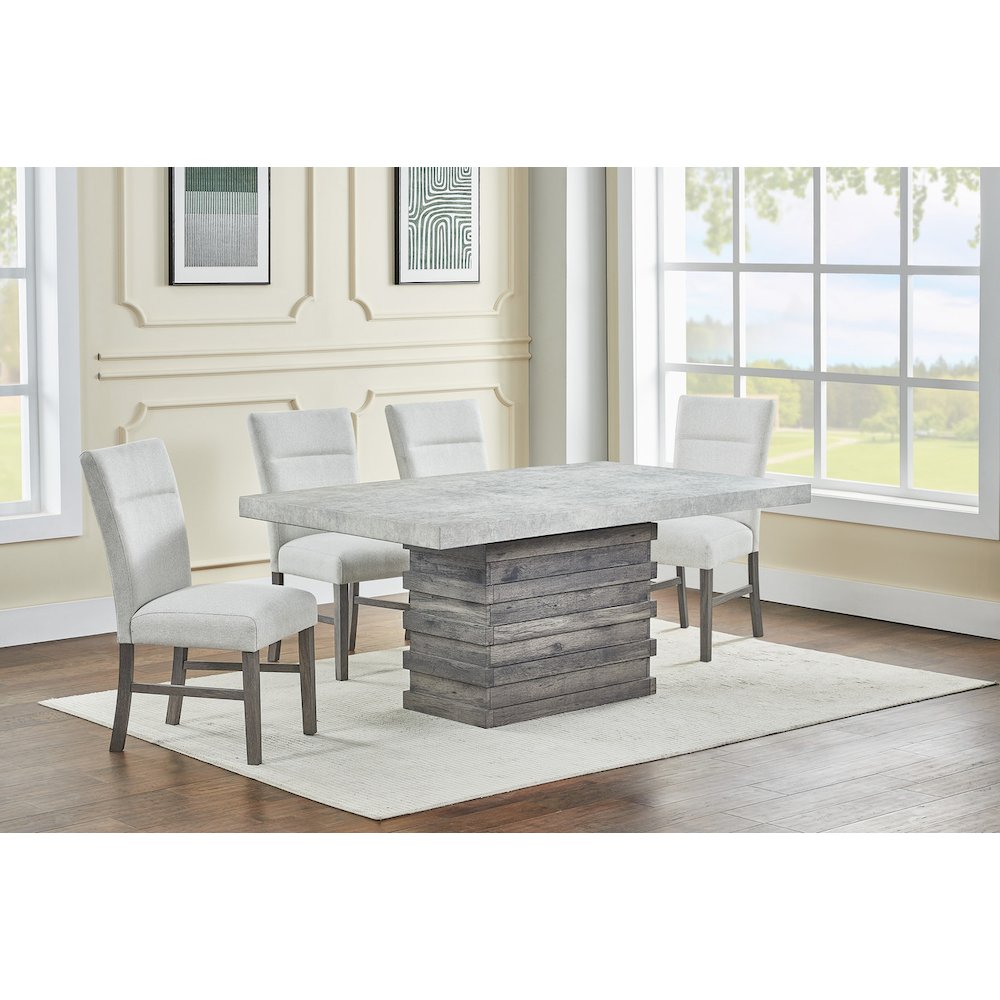 5pc Dining Set with 3D texture Paper with Gray Chairs. Picture 4
