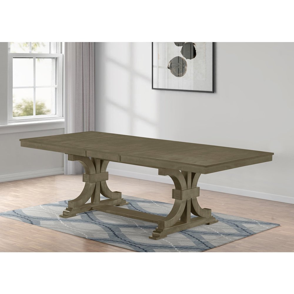 7pc Extandable Wood Dining Table Set Ash Wood Color. Picture 3