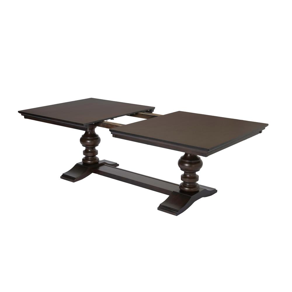 80"-100" Extension Dining Table w/Center 20-Inch Leaf, Cappuccino Color. Picture 4