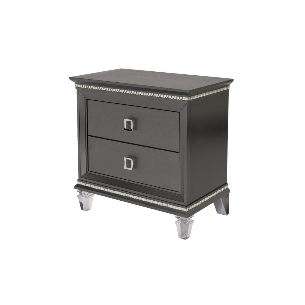 Nightstand with 2 Drawers and Acrylic Legs. Picture 1