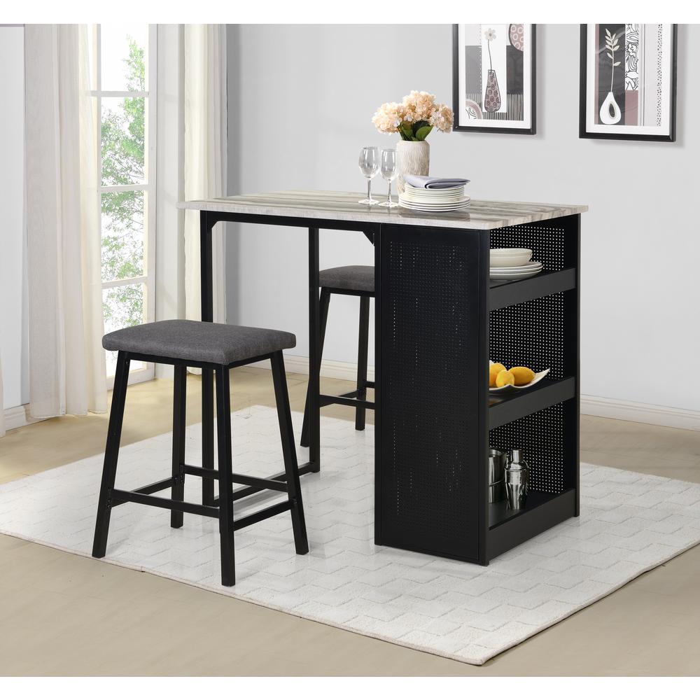 3pc Counterheight Dining Set with Table and 2 Stools. Picture 2