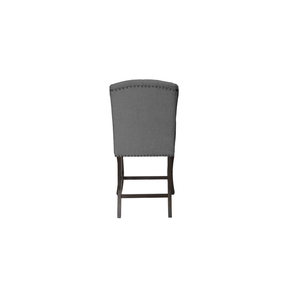 Counter Height Upholstered Side Chairs with Tufted Buttons and Nailhead Trim. Picture 6