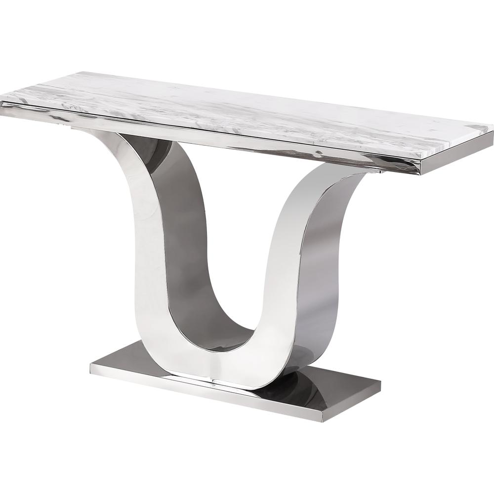 Marble Top Console Table with Stainless Steel Base. Picture 1
