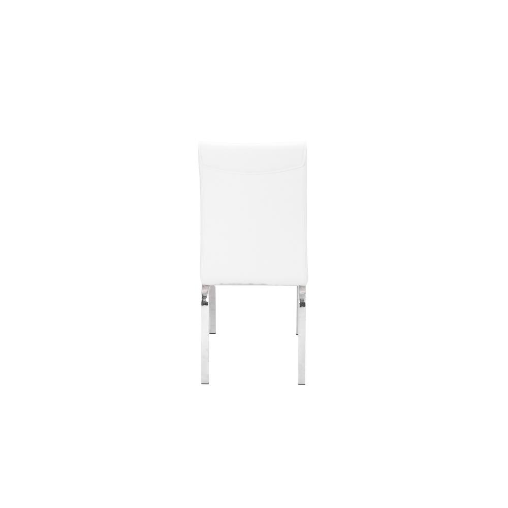 Faux Leather Dining Side Chairs, Chrome Legs (Set of 2) - White. Picture 4