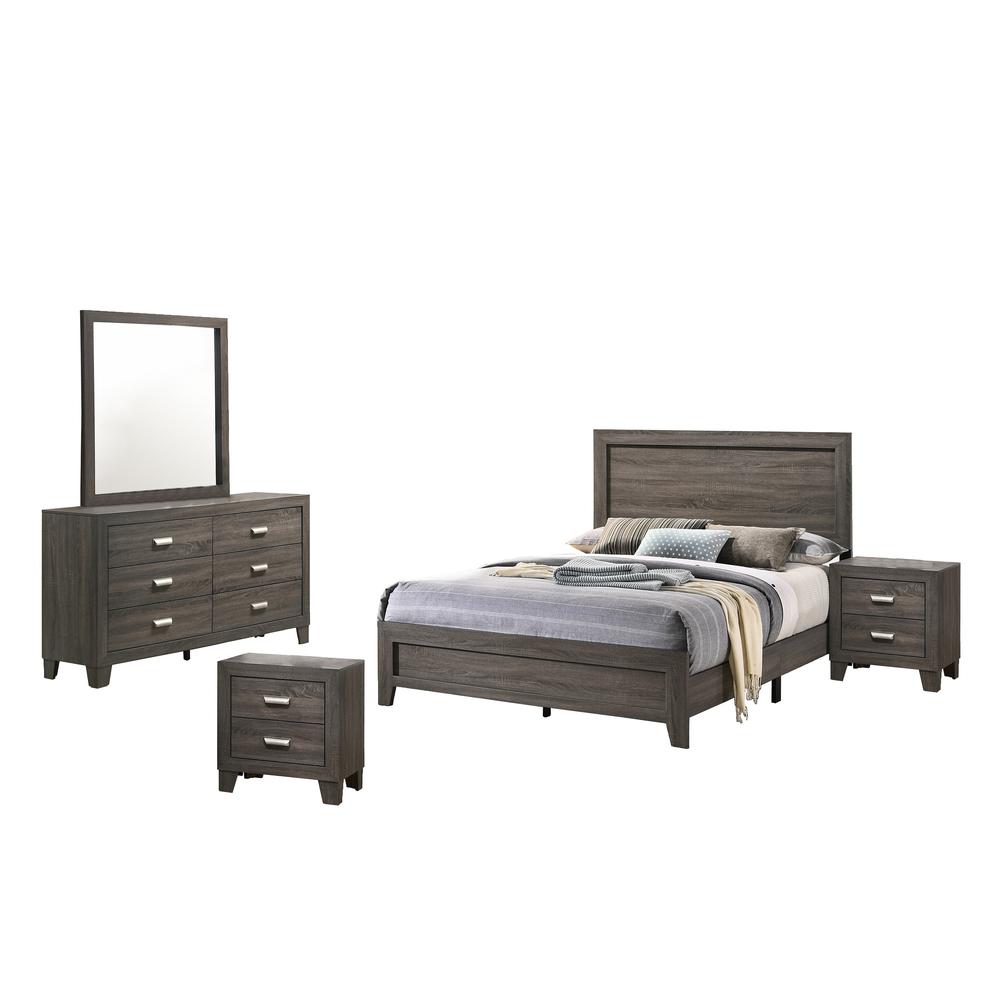 Anastasia 5 Piece Bedroom Set with extra Night Stand, Eastern King. Picture 1