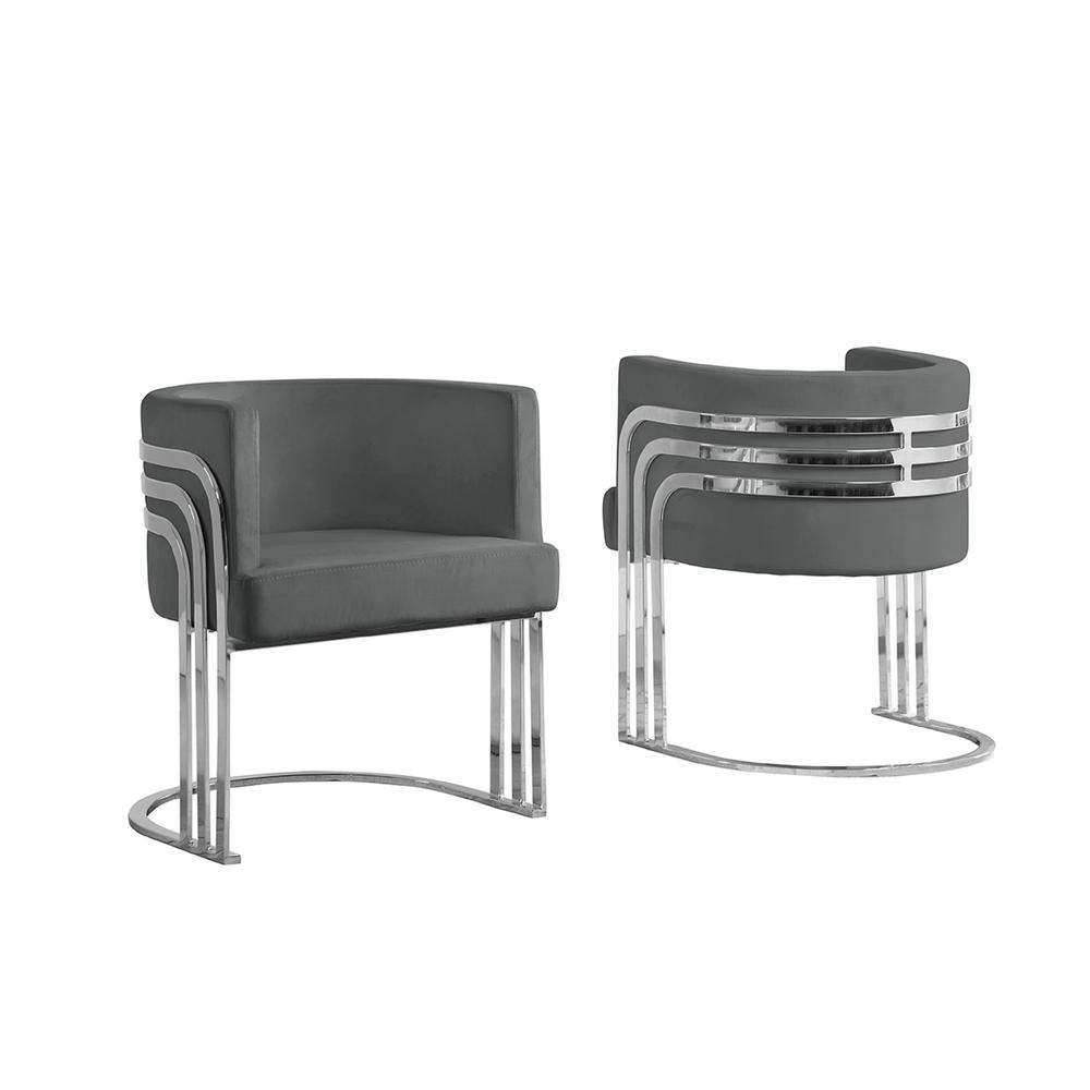 Velvet Barrel Chair, Silver Base. Picture 1