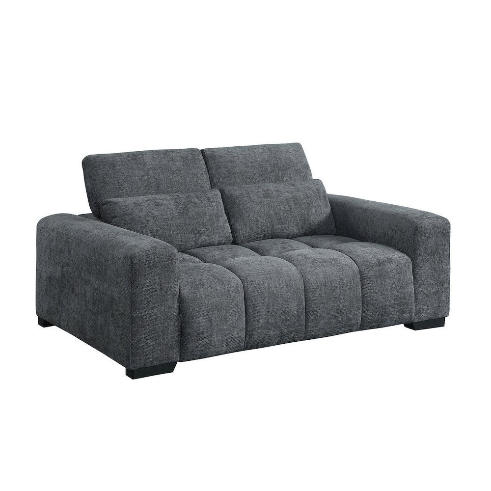 2 Seater Loveseat In Dark Gray With Adjustable Backrest. Picture 1