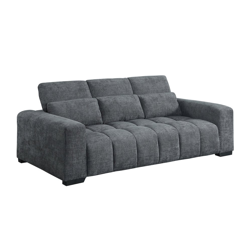 3 Seater Sofa In Dark Gray With Adjustable Back. Picture 1