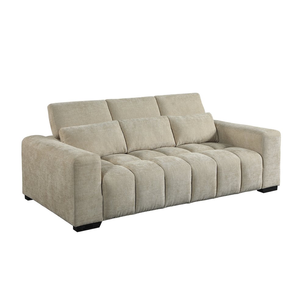 3 Seater Sofa In Beige With Adjustable Back. Picture 1