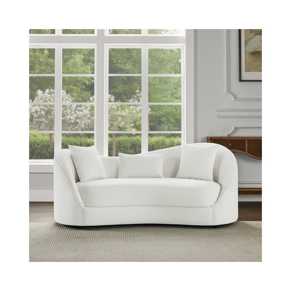Cloud Gray Loveseat Aymmetrial High-Low Backrest. Picture 2