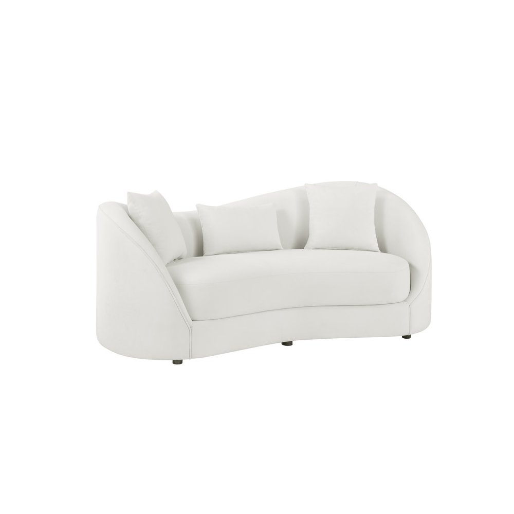 Cloud Gray Loveseat Aymmetrial High-Low Backrest. Picture 1