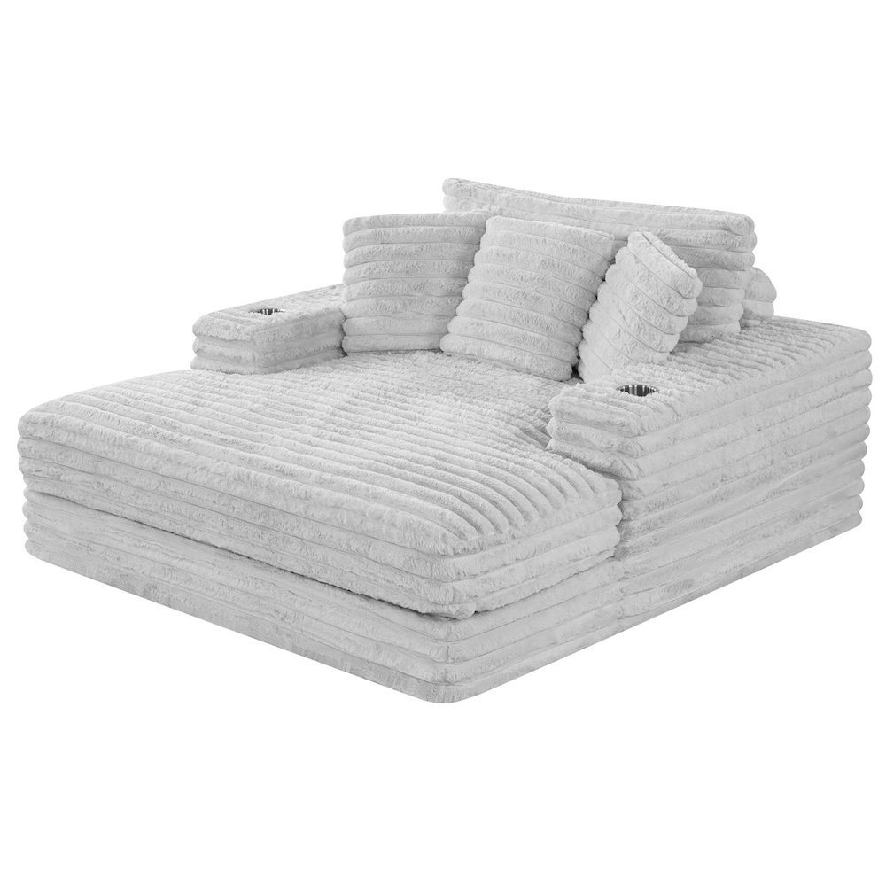 Best Quality New Big Chaise Light Gray with Pillows.. Picture 1