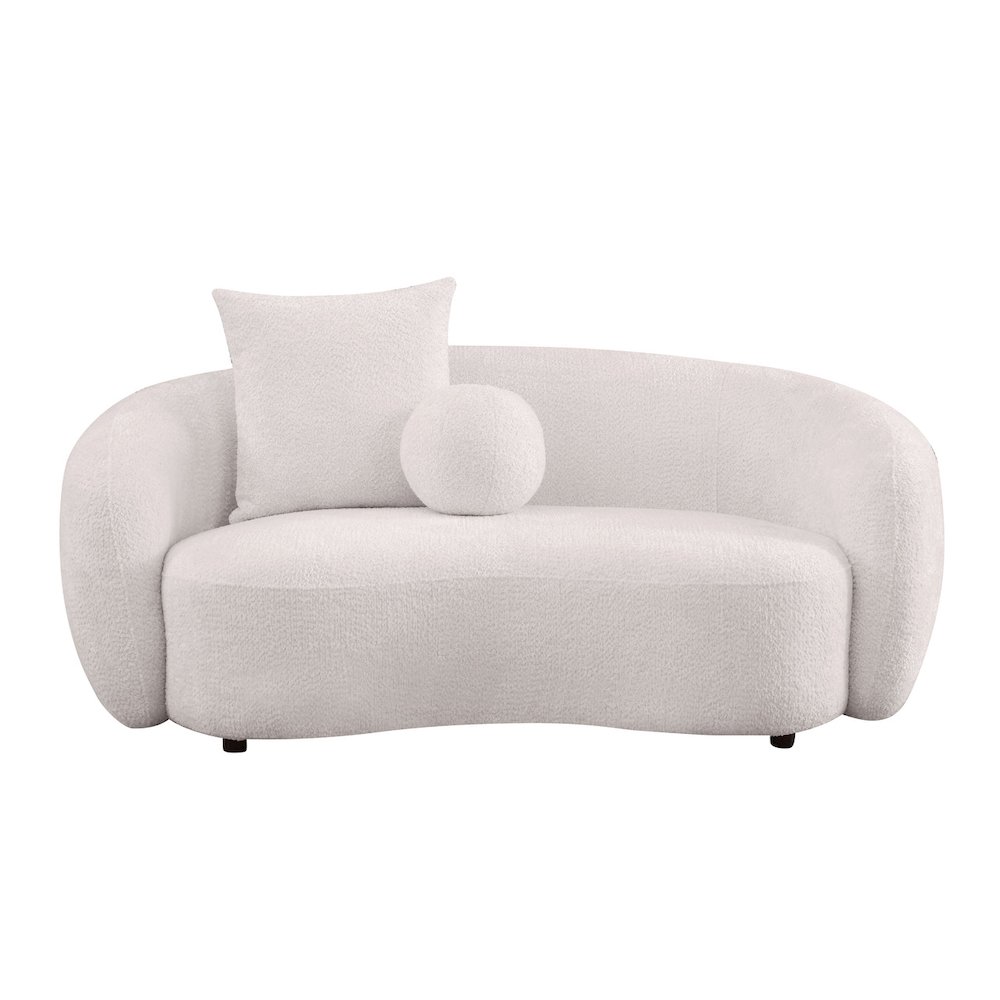 Teddy Fabric 2 Seater Loveseat In Beige. Picture 1