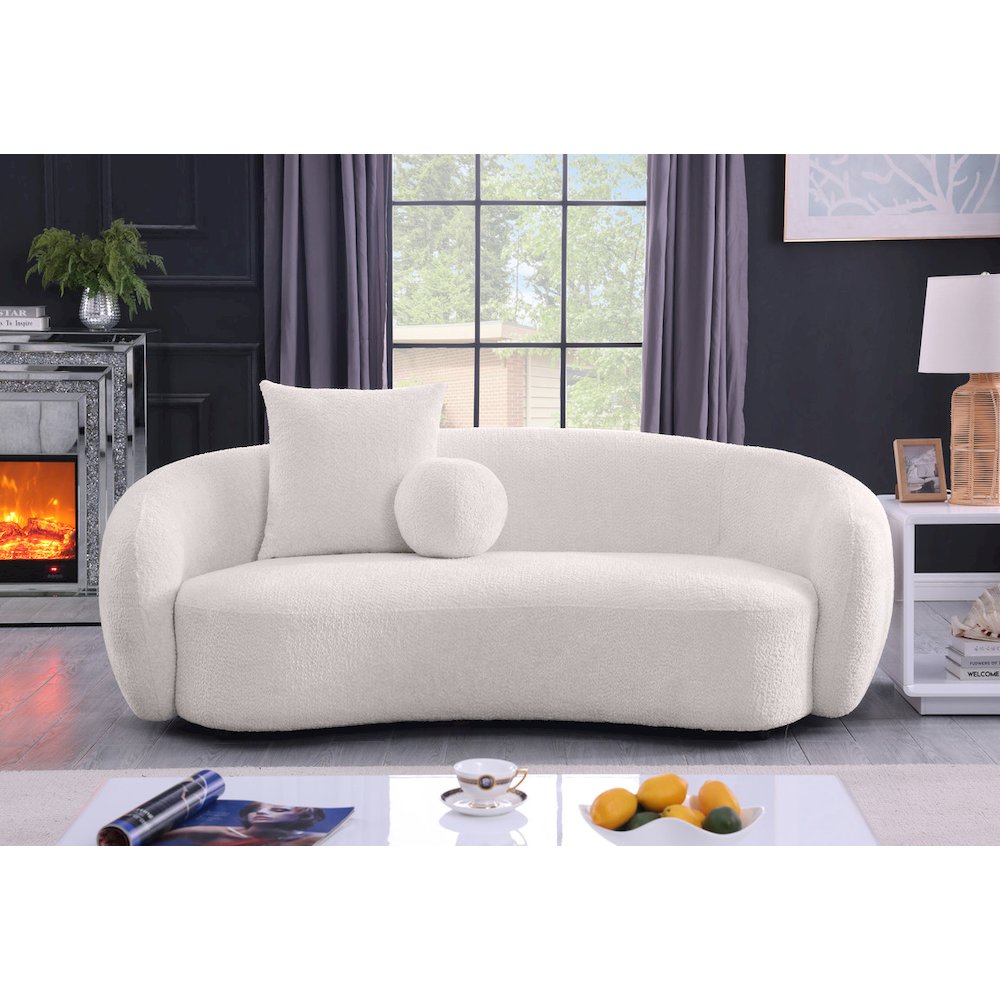 Teddy Fabric 3 Seater Sofa In Beige. Picture 5