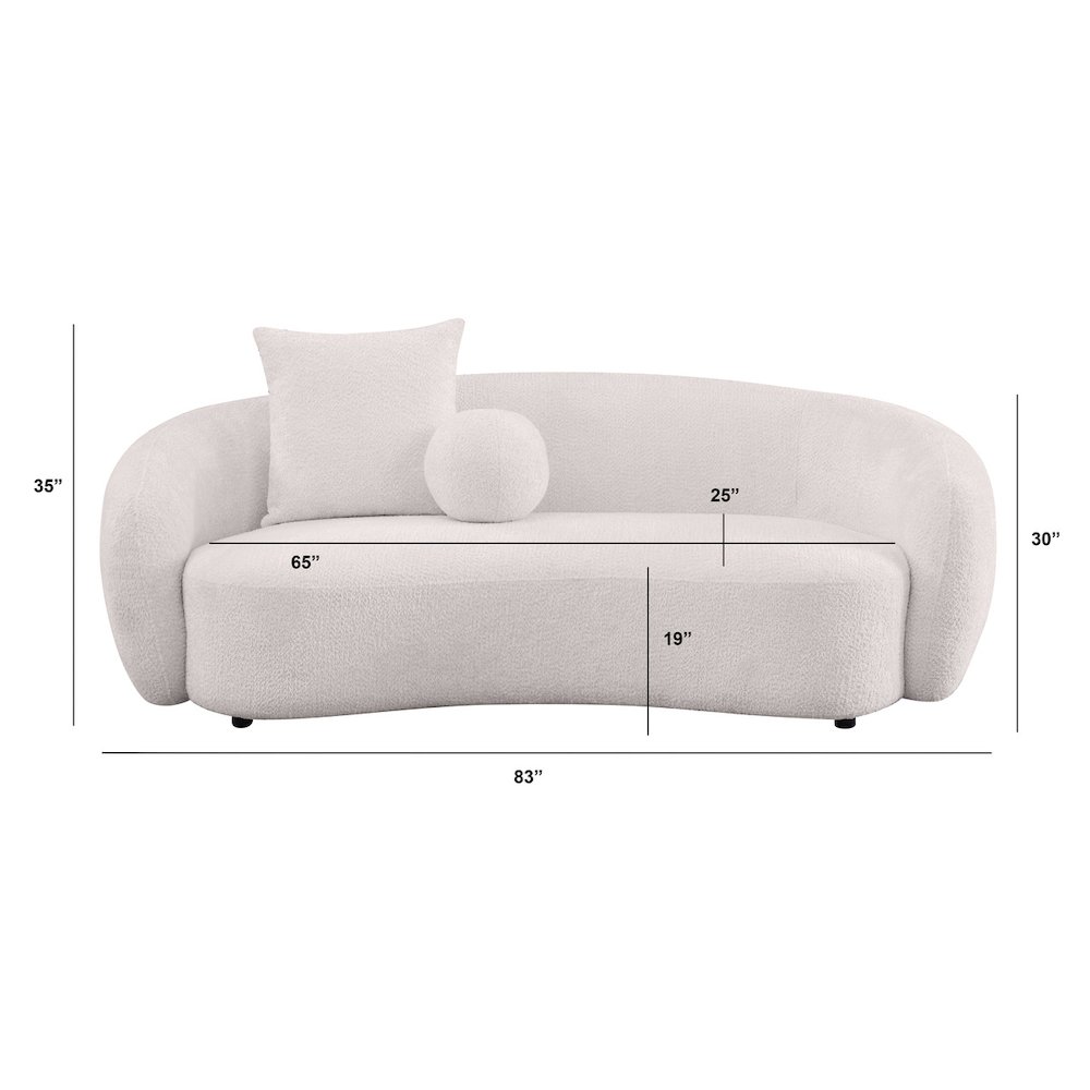 Teddy Fabric 3 Seater Sofa In Beige. Picture 2