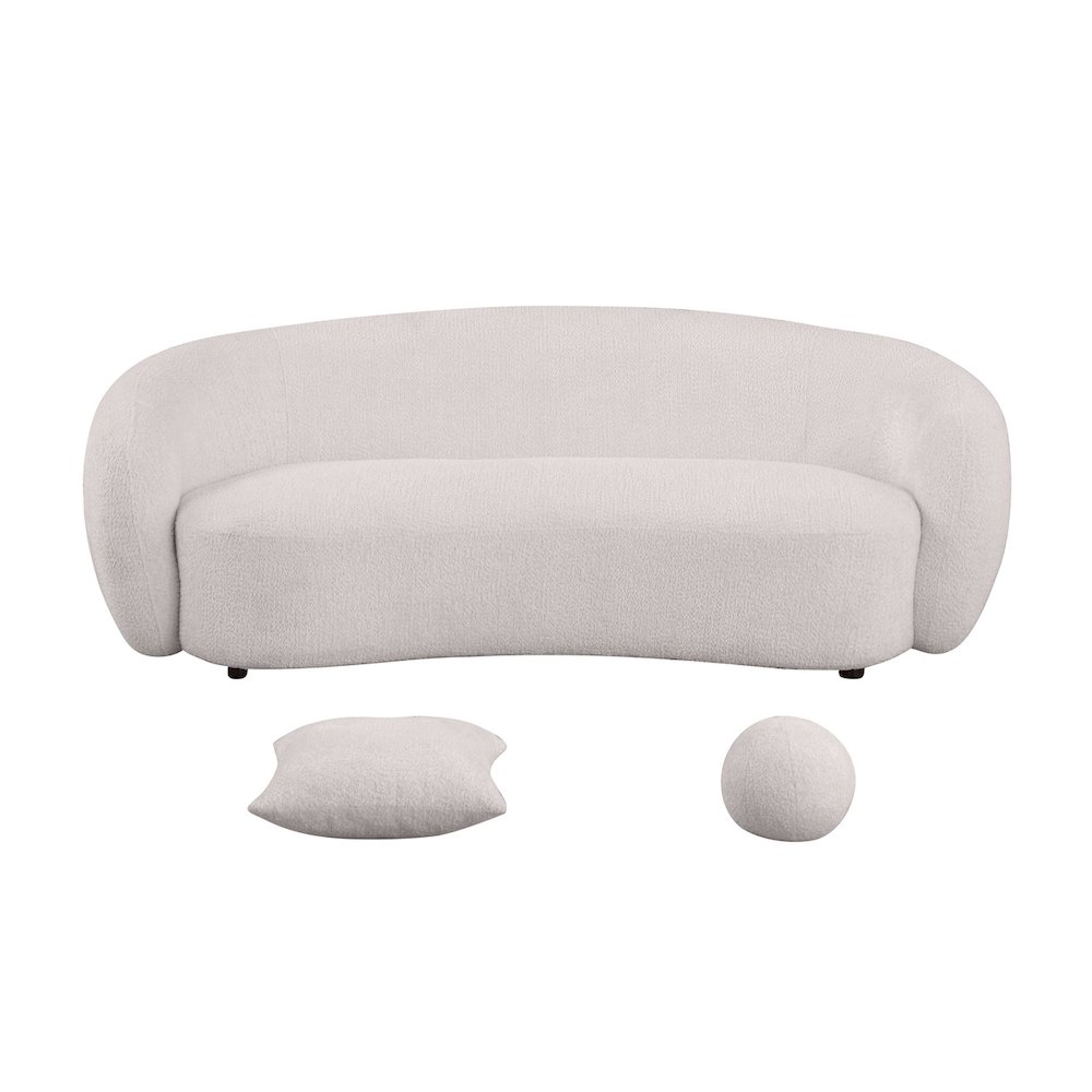 Teddy Fabric 3 Seater Sofa In Beige. Picture 3