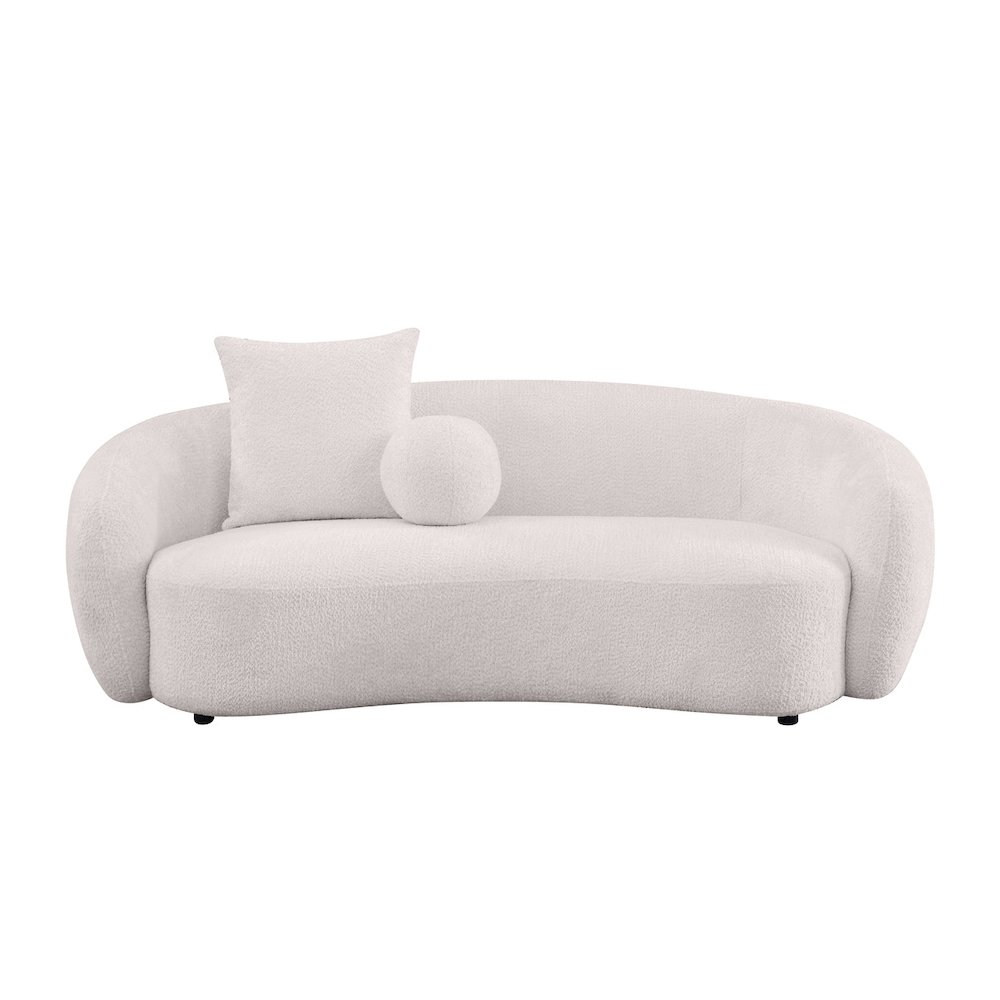 Teddy Fabric 3 Seater Sofa In Beige. Picture 1