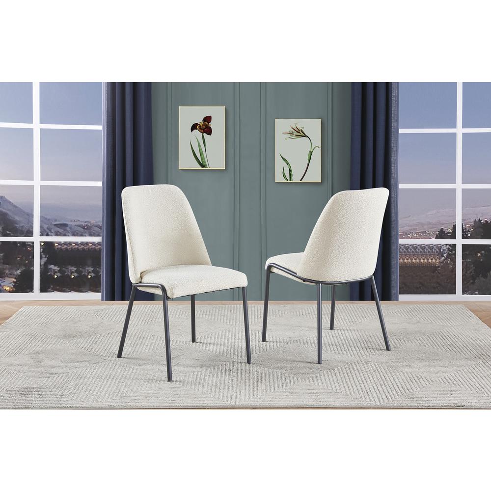 Cream polar fleece chairs (SET OF 2). Picture 1
