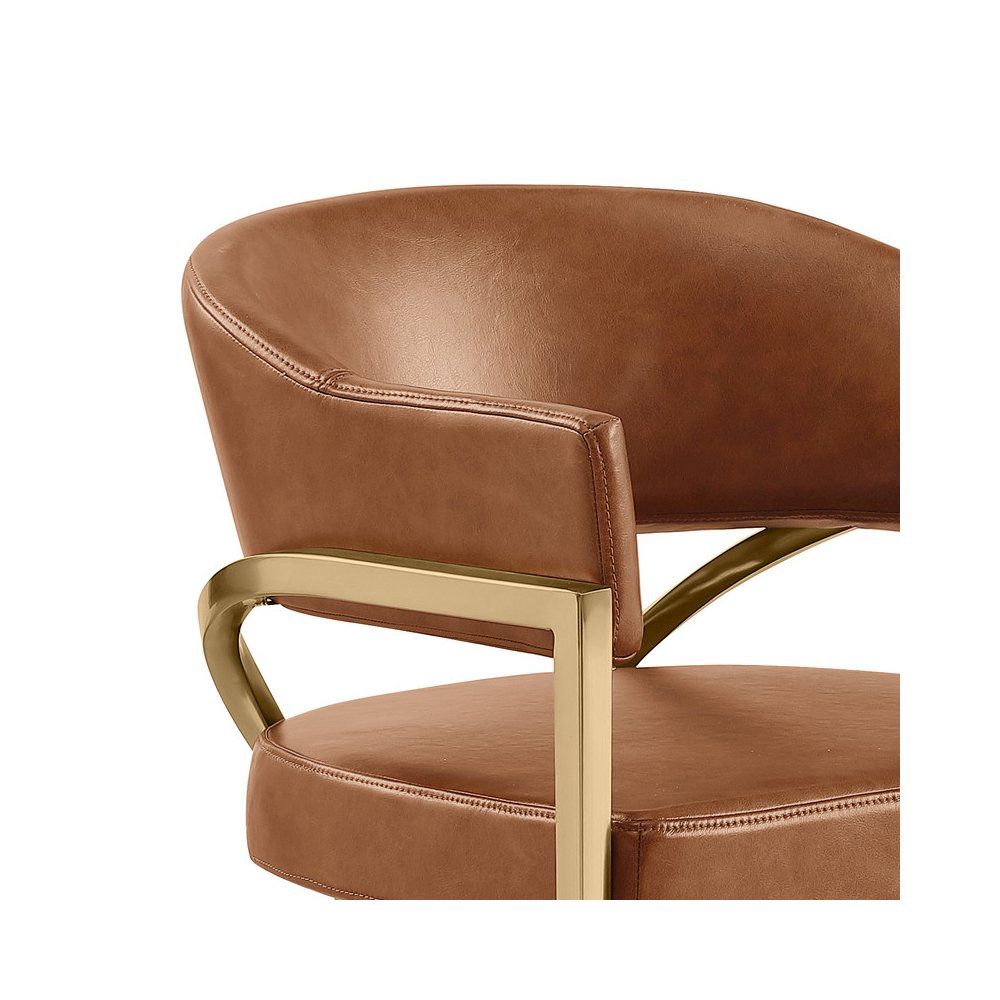 Leather-Aire Side Chairs with Gold Chrome Set of 2. Picture 2