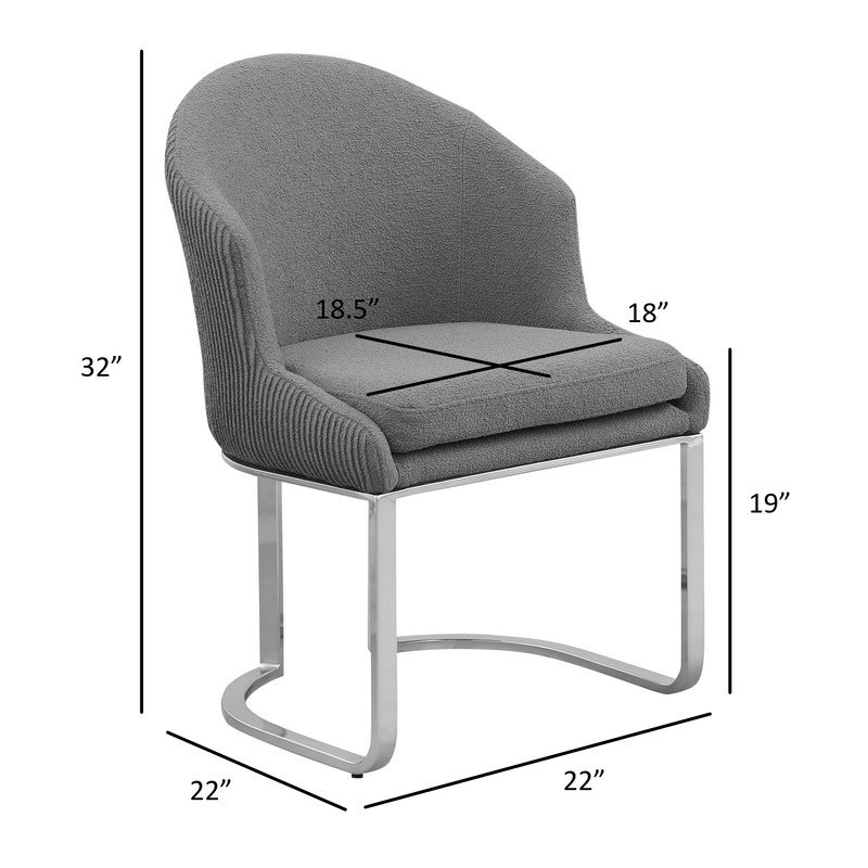 Best Quality Furniture Gray With Silver Side Chairs. Set Of Two. Picture 3