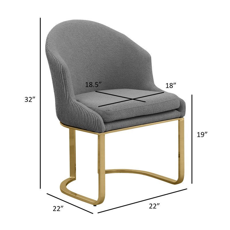 Best Quality Furniture Gray With Gold Side Chairs, Set Of Two. Picture 3