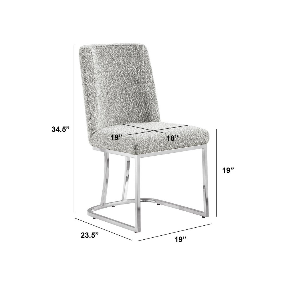 Rich Gray With Silver Chrome Base Side Chairs, Set Of 2. Picture 3