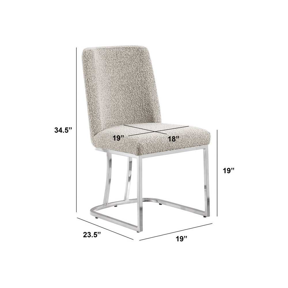 Gray With Silver Chrome Base Side Chairs, Set Of 2. Picture 3