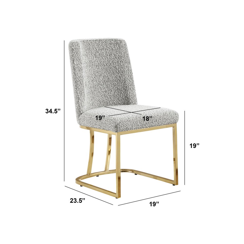 Rich Gray With Gold Chrome Base Side Chairs, Set Of 2. Picture 3
