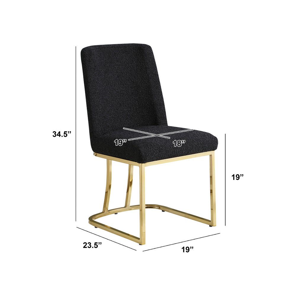 Black With Gold Chrome Base Side Chairs, Set Of 2. Picture 3
