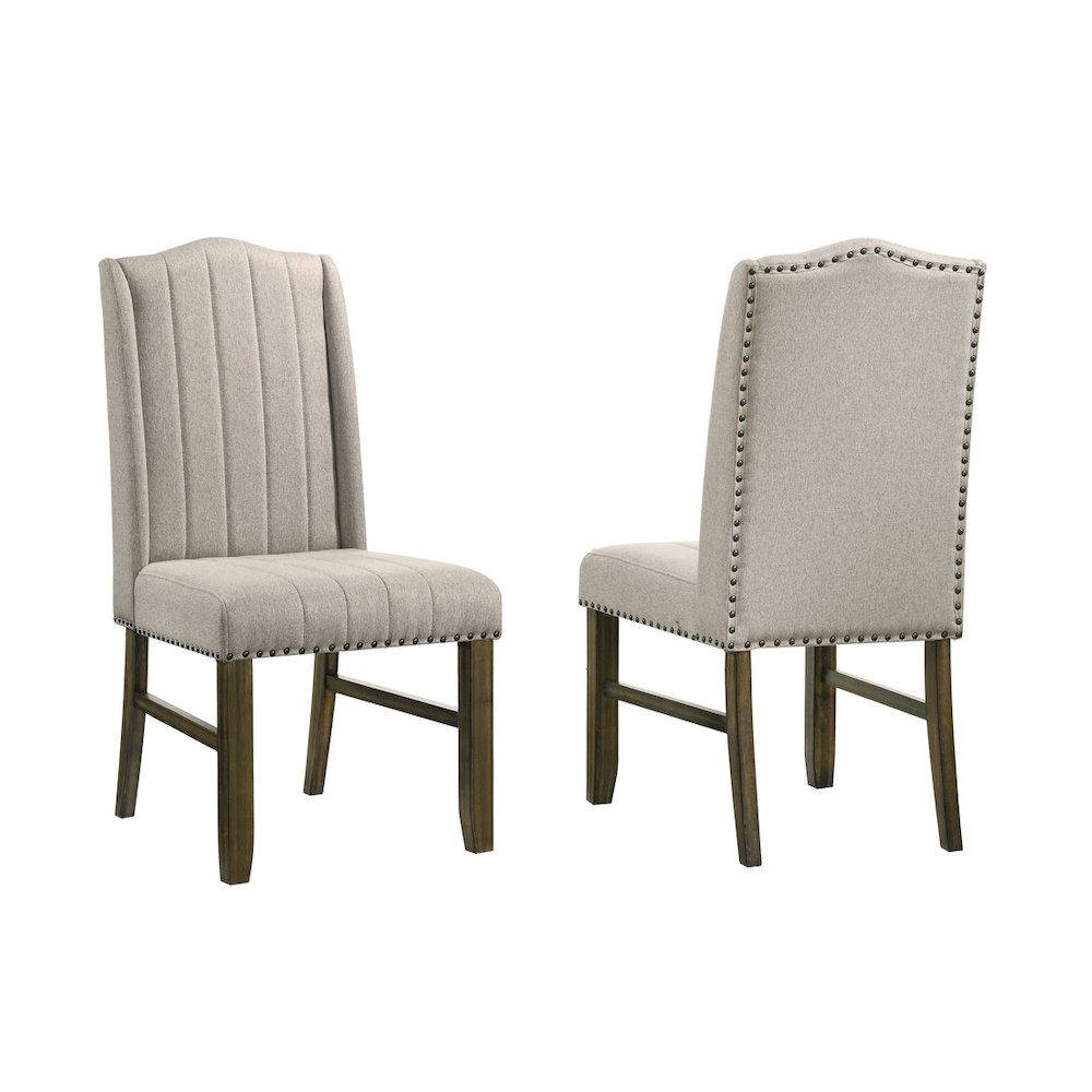 Wood fabric back dining chairs (Set of 2). Picture 1