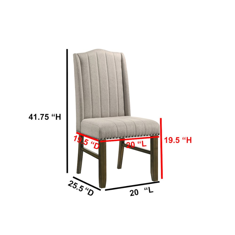 Wood fabric back dining chairs (Set of 2). Picture 2