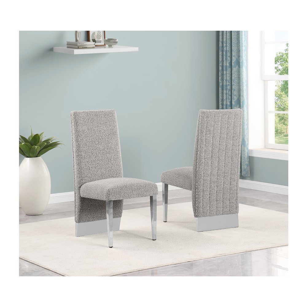 Luxe Rich gray boucle side chairs - Set of 2. Picture 4