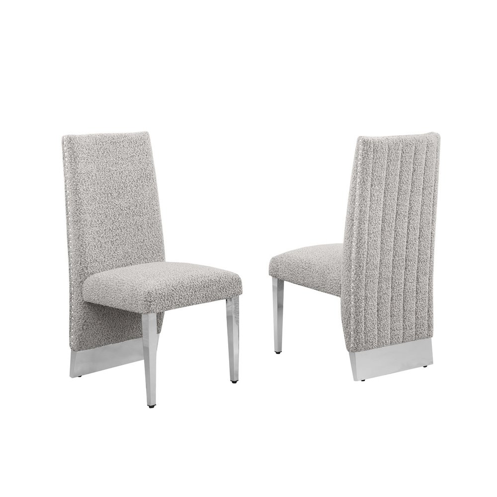 Luxe Rich gray boucle side chairs - Set of 2. Picture 1