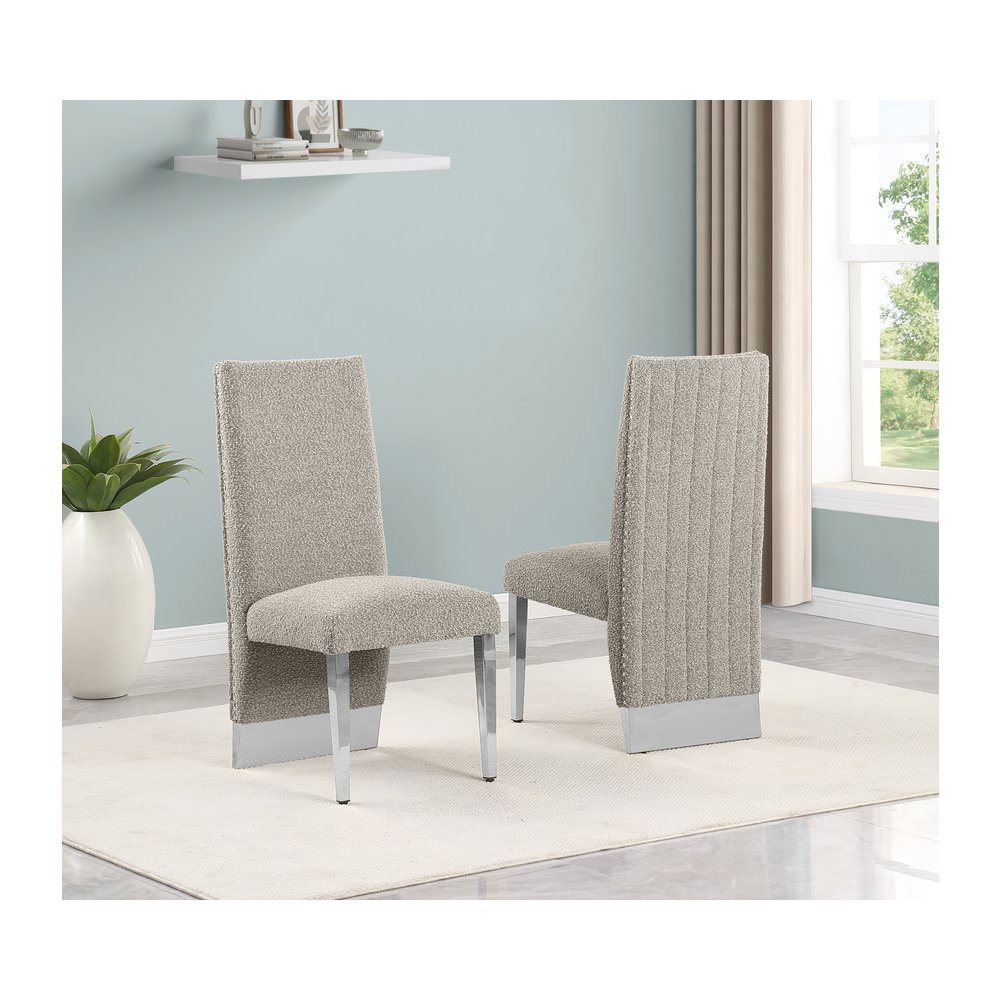 Luxe Gray boucle side chairs - Set of 2. Picture 4