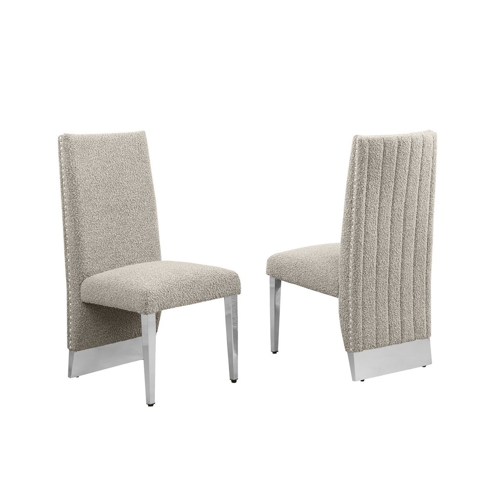 Luxe Gray boucle side chairs - Set of 2. Picture 1