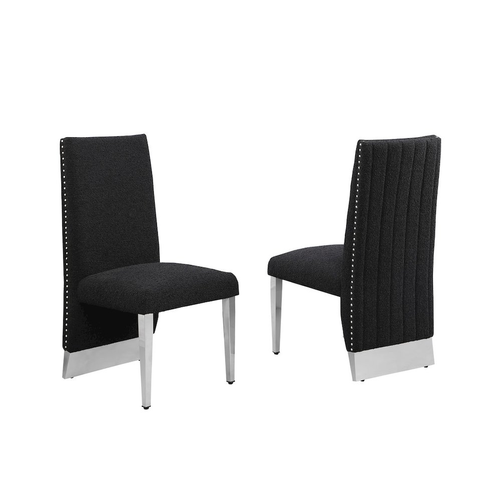 Luxe Black boucle side chairs - Set of 2. Picture 1