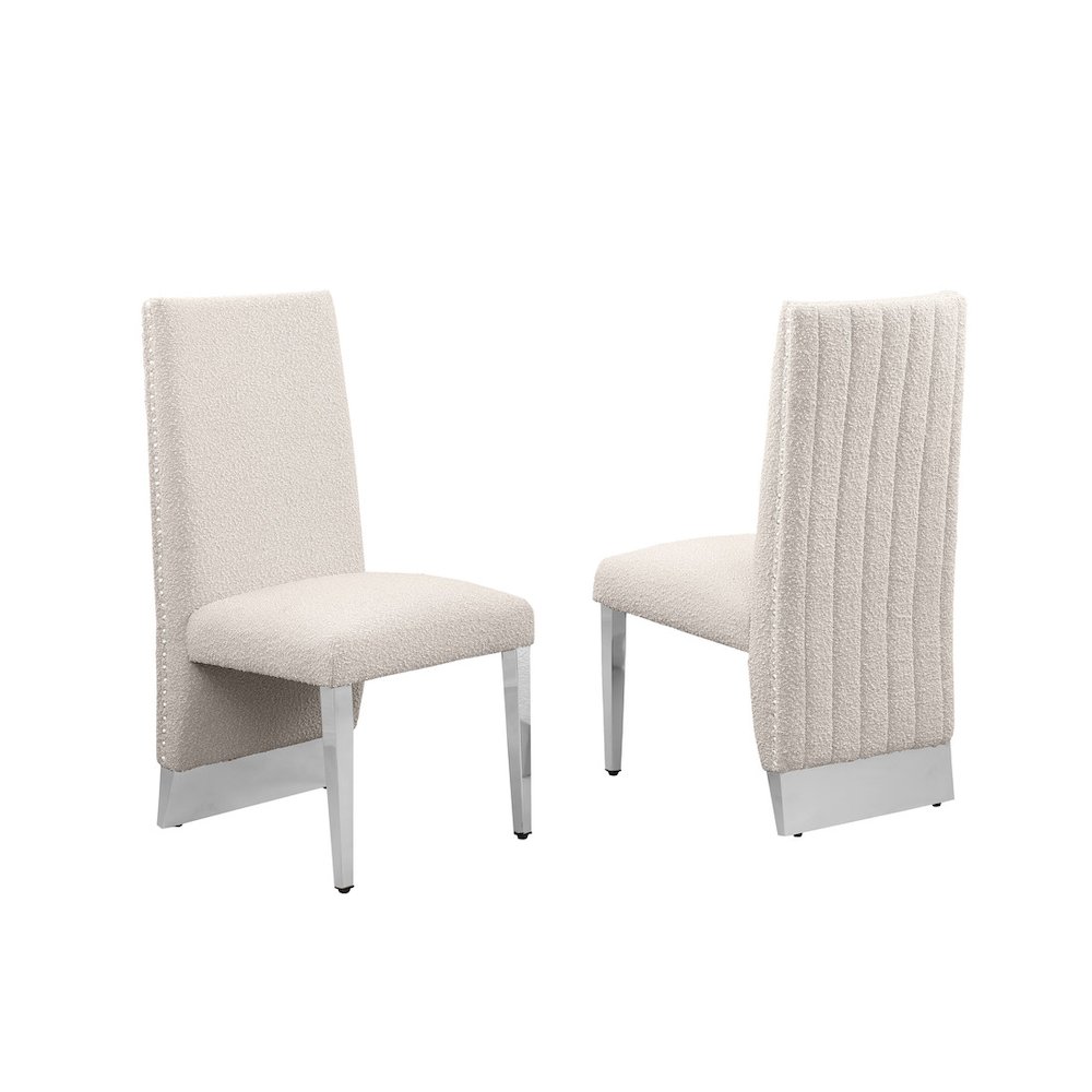 Luxe Cream boucle side chairs - Set of 2. Picture 1
