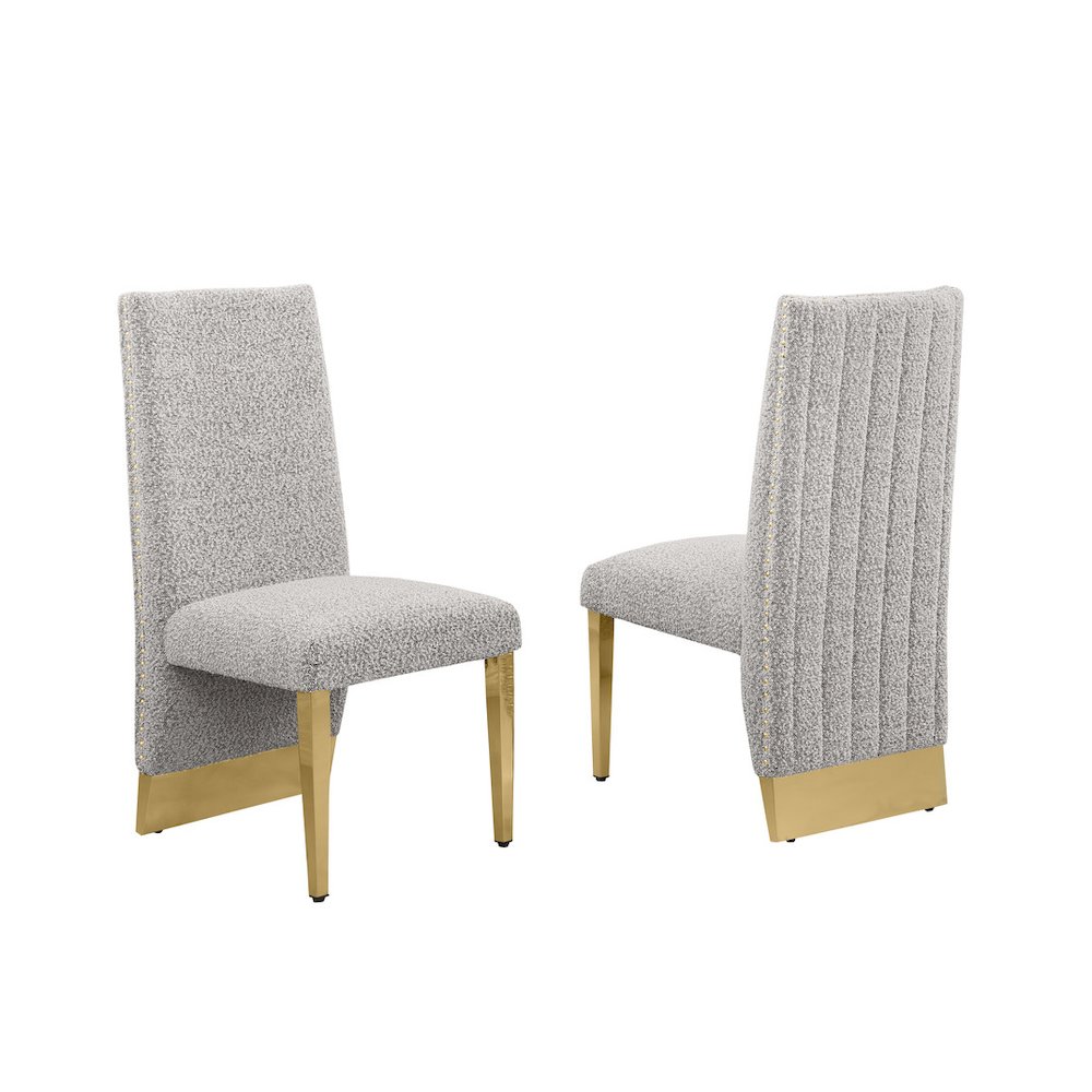 Luxe Rich gray boucle side chairs - Set of 2. Picture 1